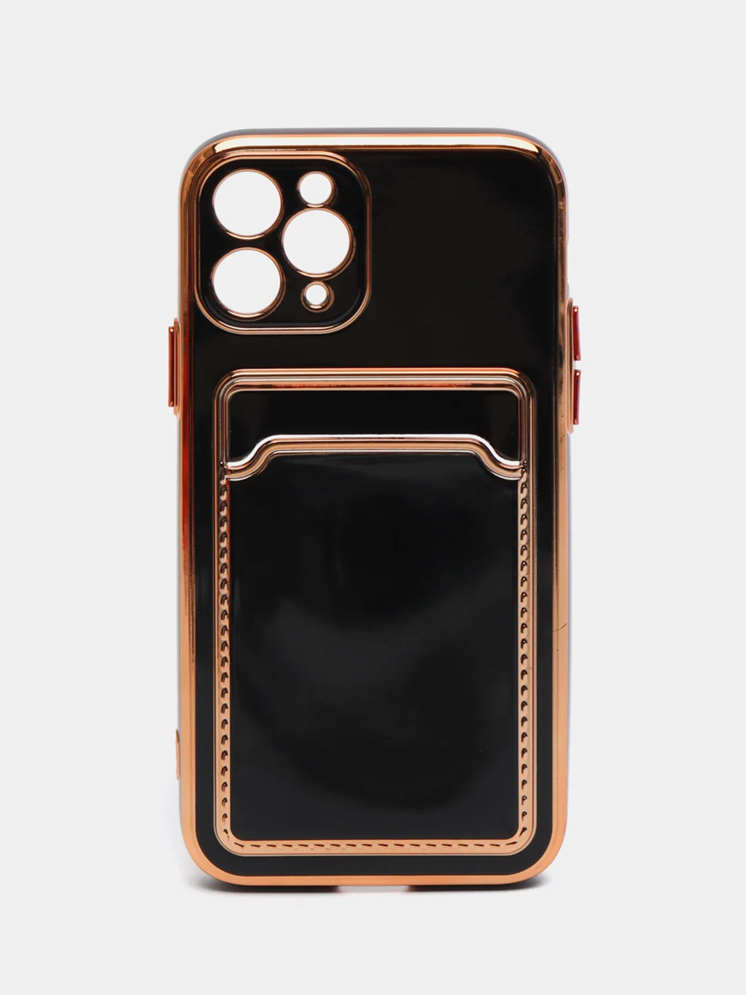 Черный чехол с карманом для карт iPhone 7 8 Plus XR X XS Max 11 Pro Max 12 13 mini айфон про макс