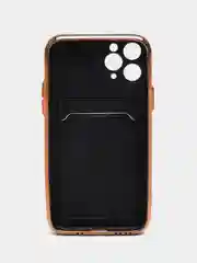 Черный чехол с карманом для карт iPhone 7 8 Plus XR X XS Max 11 Pro Max 12 13 mini айфон про макс