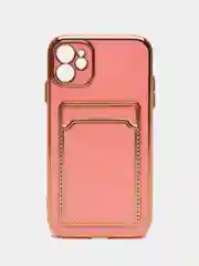 Розовый чехол с карманом для карт iPhone 7 8 Plus XR X XS Max 11 Pro Max 12 13 mini айфон про макс