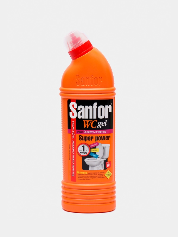 Средство чистящее для унитаза "SANFOR" WC gel super power", 750 г