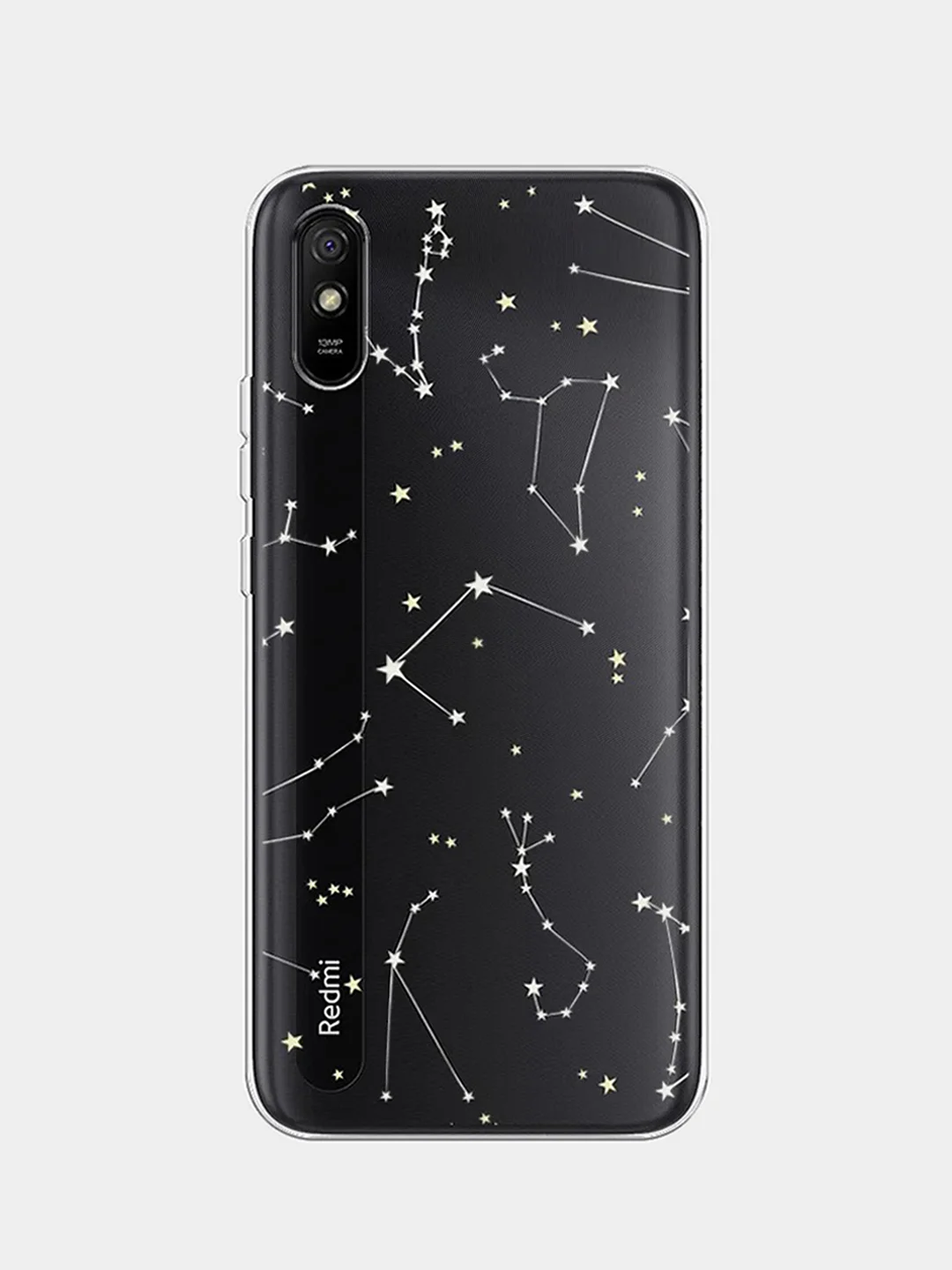 Прозрачный силиконовый чехол на Xiaomi Redmi 9A / Сяоми Редми 9А прозрачный с рисунком, защита камеры