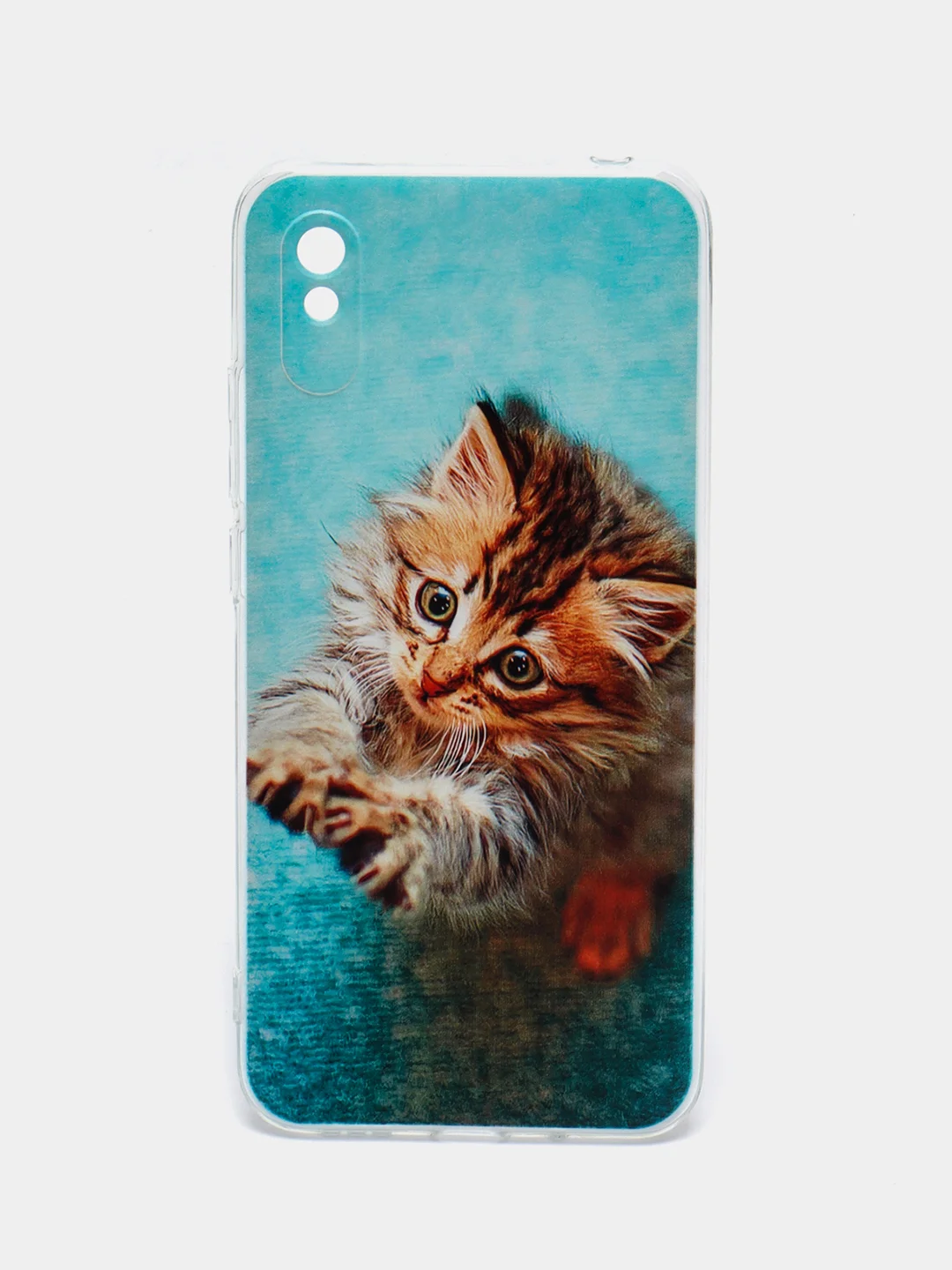 Светло-коричневый силиконовый чехол на Xiaomi Redmi 9A / Сяоми Редми 9А прозрачный с рисунком, защита камеры