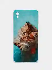 Светло-коричневый силиконовый чехол на Xiaomi Redmi 9A / Сяоми Редми 9А прозрачный с рисунком, защита камеры
