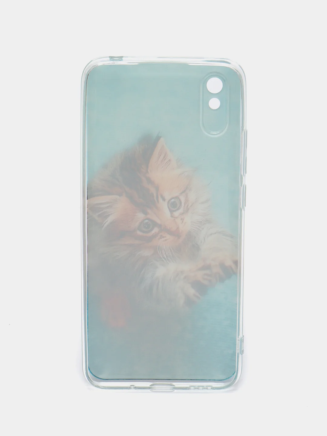 Светло-коричневый силиконовый чехол на Xiaomi Redmi 9A / Сяоми Редми 9А прозрачный с рисунком, защита камеры