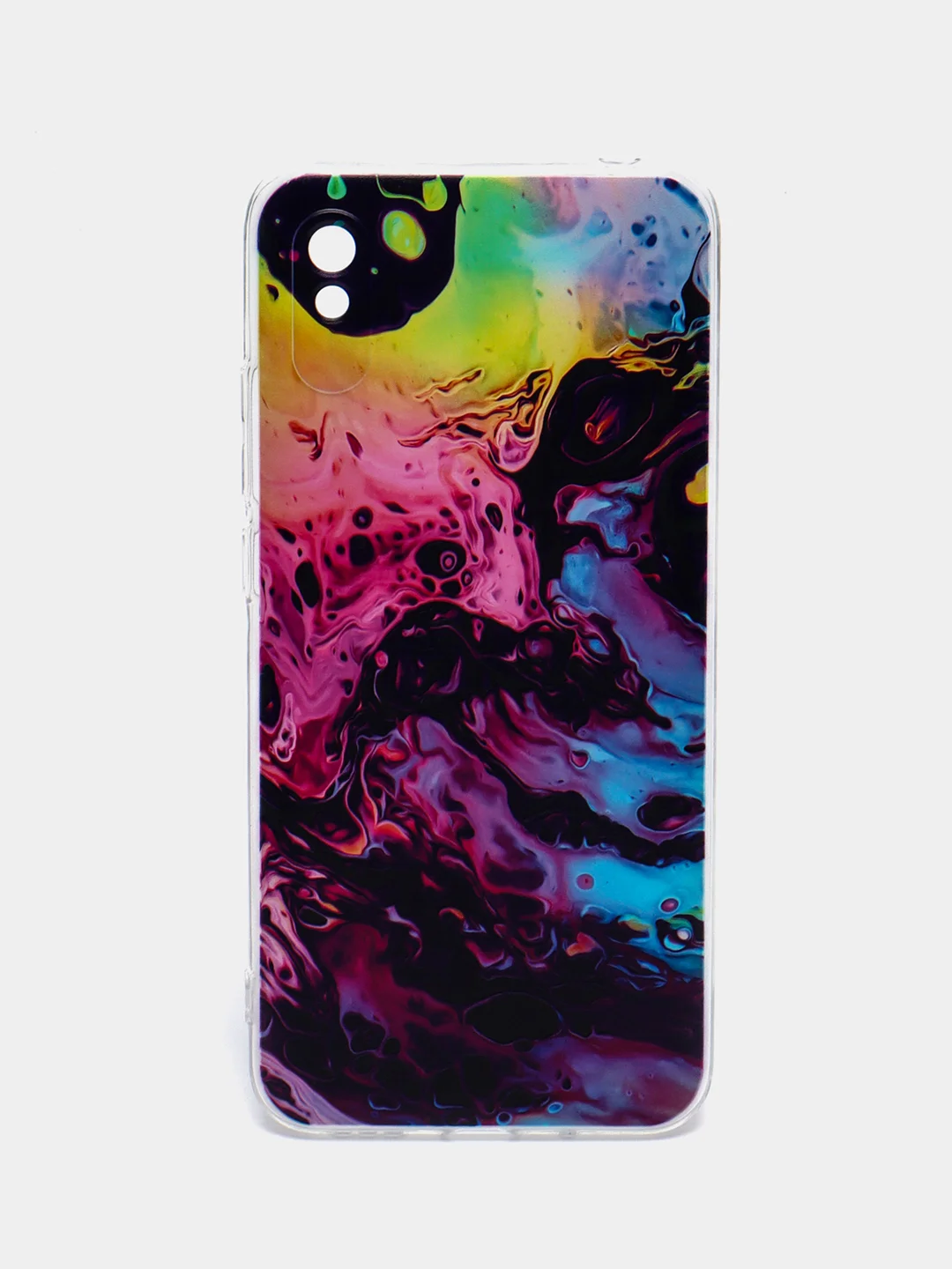 Пурпурный силиконовый чехол на Xiaomi Redmi 9A / Сяоми Редми 9А прозрачный с рисунком, защита камеры