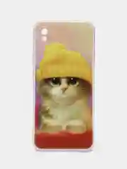 Желтый силиконовый чехол на Xiaomi Redmi 9A / Сяоми Редми 9А прозрачный с рисунком, защита камеры
