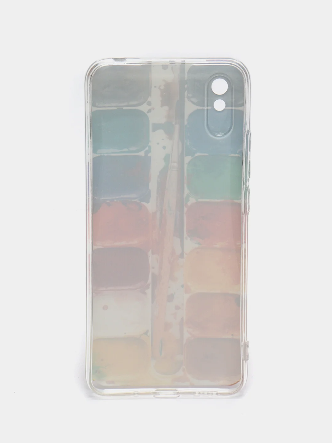 Бордовый силиконовый чехол на Xiaomi Redmi 9A / Сяоми Редми 9А прозрачный с рисунком, защита камеры