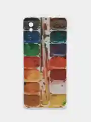 Бордовый силиконовый чехол на Xiaomi Redmi 9A / Сяоми Редми 9А прозрачный с рисунком, защита камеры
