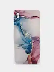 Ледяной силиконовый чехол на Xiaomi Redmi 9A / Сяоми Редми 9А прозрачный с рисунком, защита камеры