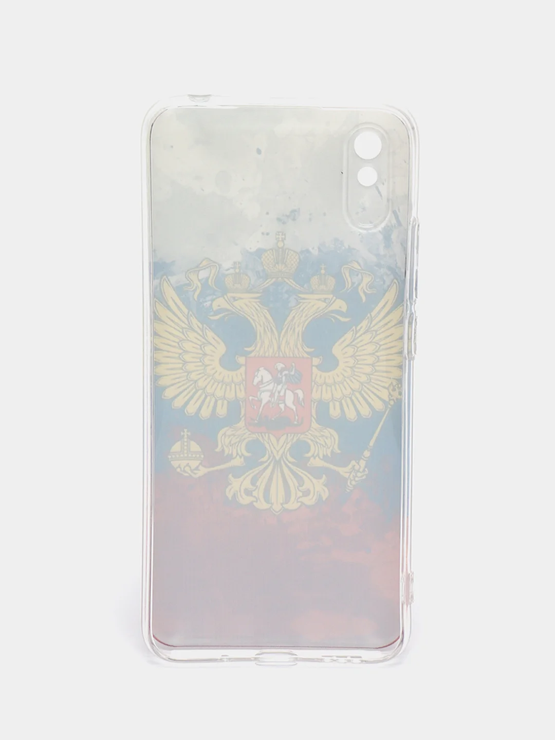Синий силиконовый чехол на Xiaomi Redmi 9A / Сяоми Редми 9А прозрачный с рисунком, защита камеры