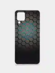 Темно-синий чехол на Samsung Galaxy A12/M12 / Самсунг А12/М12 прозрачный, с рисунком, защита камеры