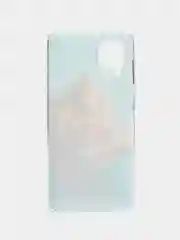 Светло-коричневый чехол на Samsung Galaxy A12/M12 / Самсунг А12/М12 прозрачный, с рисунком, защита камеры