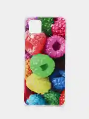 Фуксия чехол на Samsung Galaxy A12/M12 / Самсунг А12/М12 прозрачный, с рисунком, защита камеры