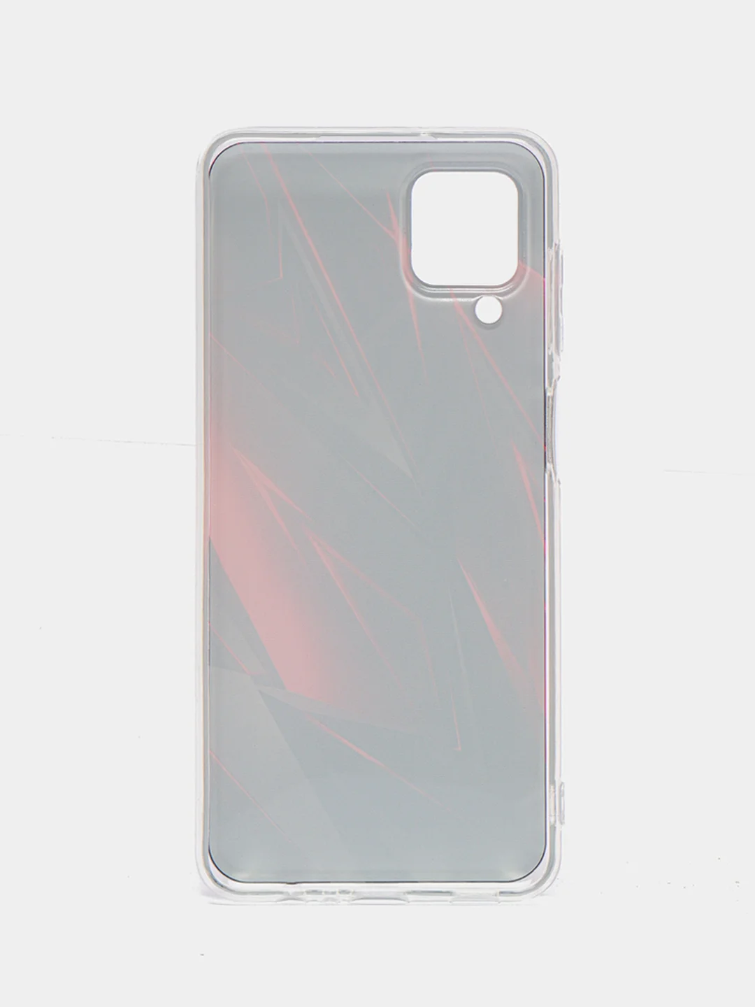 Красный чехол на Samsung Galaxy A12/M12 / Самсунг А12/М12 прозрачный, с рисунком, защита камеры