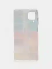 Бордовый чехол на Samsung Galaxy A12/M12 / Самсунг А12/М12 прозрачный, с рисунком, защита камеры