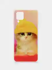 Желтый чехол на Samsung Galaxy A12/M12 / Самсунг А12/М12 прозрачный, с рисунком, защита камеры