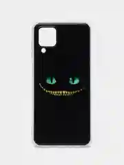 Черный чехол на Samsung Galaxy A12/M12 / Самсунг А12/М12 прозрачный, с рисунком, защита камеры