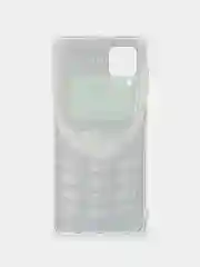 Тёмно-серый чехол на Samsung Galaxy A12/M12 / Самсунг А12/М12 прозрачный, с рисунком, защита камеры