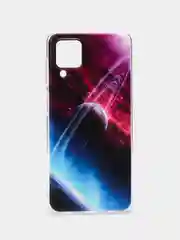 Аметистовый чехол на Samsung Galaxy A12/M12 / Самсунг А12/М12 прозрачный, с рисунком, защита камеры