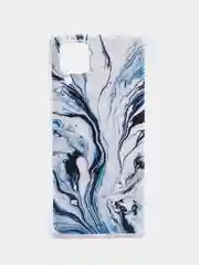 Сиреневый чехол на Samsung Galaxy A12/M12 / Самсунг А12/М12 прозрачный, с рисунком, защита камеры