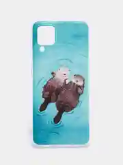 Лазурный чехол на Samsung Galaxy A12/M12 / Самсунг А12/М12 прозрачный, с рисунком, защита камеры