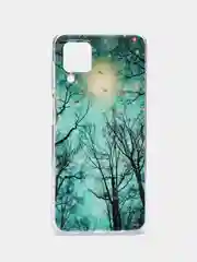 Лесной зеленый чехол на Samsung Galaxy A12/M12 / Самсунг А12/М12 прозрачный, с рисунком, защита камеры