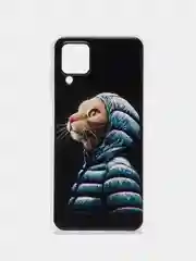 Лавандовый чехол на Samsung Galaxy A12/M12 / Самсунг А12/М12 прозрачный, с рисунком, защита камеры