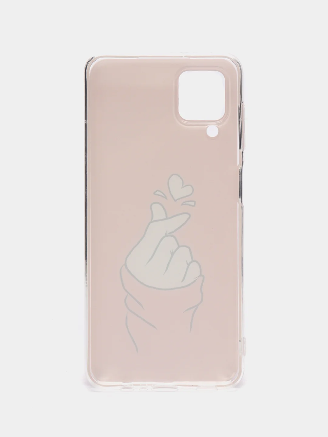 Пастельно-коралловый чехол на Samsung Galaxy A12/M12 / Самсунг А12/М12 прозрачный, с рисунком, защита камеры