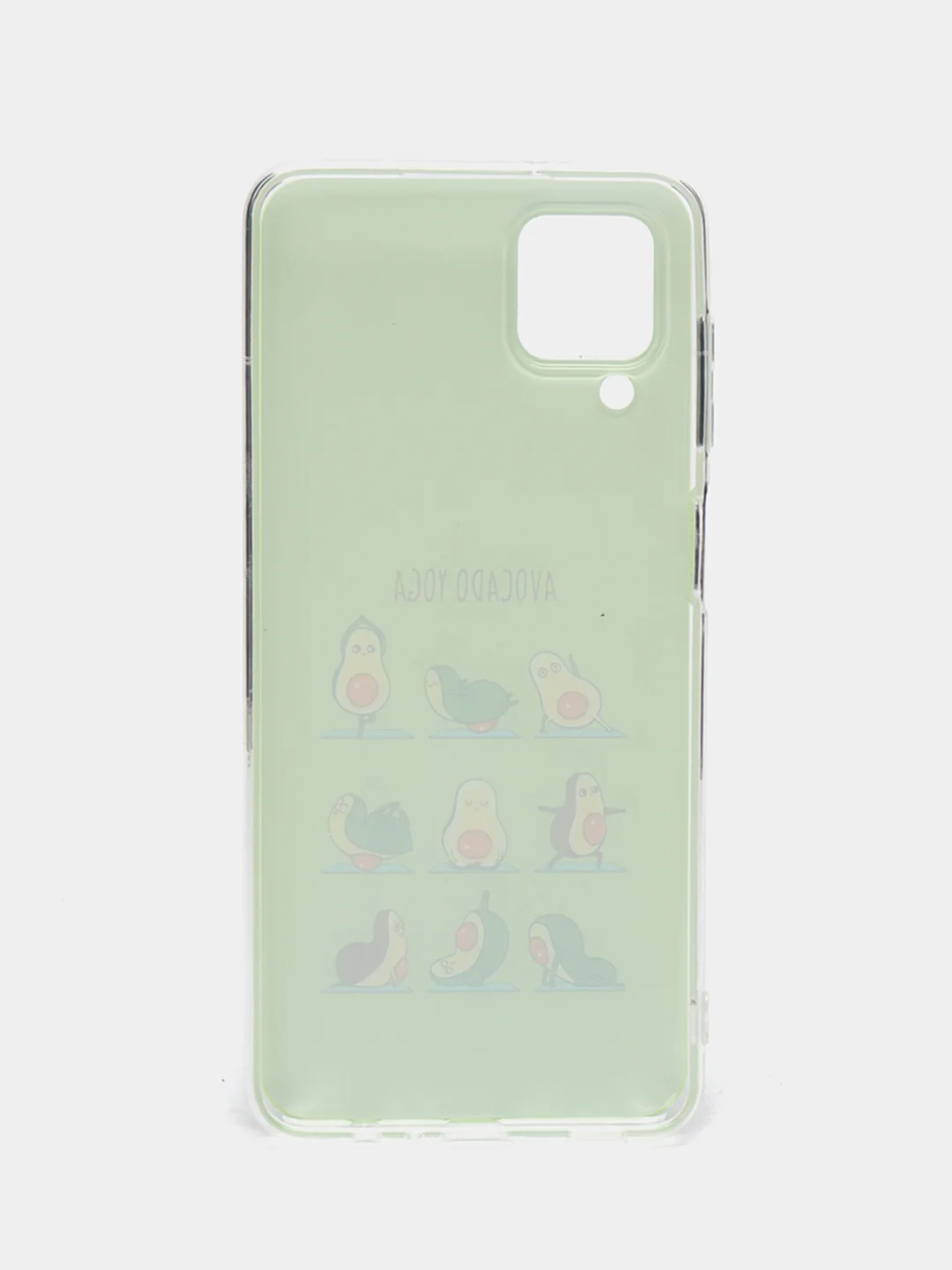 Салатовый чехол на Samsung Galaxy A12/M12 / Самсунг А12/М12 прозрачный, с рисунком, защита камеры