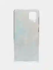 Голубой чехол на Samsung Galaxy A12/M12 / Самсунг А12/М12 прозрачный, с рисунком, защита камеры