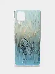 Мятный чехол на Samsung Galaxy A12/M12 / Самсунг А12/М12 прозрачный, с рисунком, защита камеры