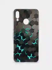 Бирюзовый чехол на Honor 10 Lite/Huawei P Smart 2019 / Хонор 10 Лайт прозрачный, с рисунком