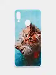 Светло-коричневый чехол на Honor 10 Lite/Huawei P Smart 2019 / Хонор 10 Лайт прозрачный, с рисунком