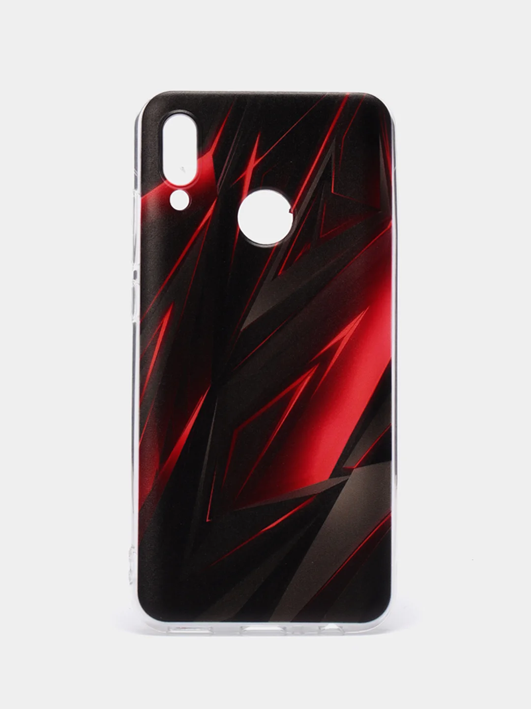 Красный чехол на Honor 10 Lite/Huawei P Smart 2019 / Хонор 10 Лайт прозрачный, с рисунком