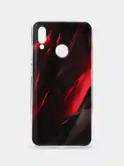 Красный чехол на Honor 10 Lite/Huawei P Smart 2019 / Хонор 10 Лайт прозрачный, с рисунком