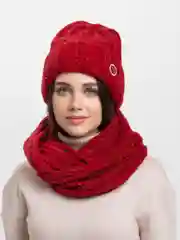 Красный комплект шапка+снуд Аэлита