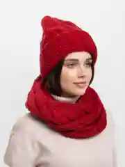Красный комплект шапка+снуд Аэлита