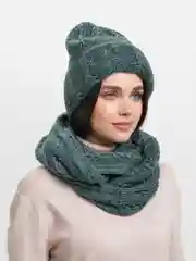 Зеленый комплект шапка+снуд Аэлита
