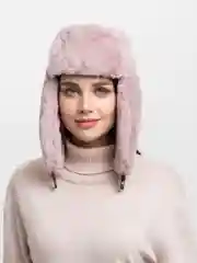 Коричневый шапка-ушанка меховая