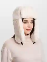 Коричневый шапка-ушанка меховая