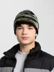 Зеленый шапка бини камуфляжная