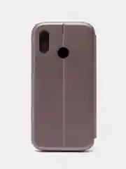 Серебряный чехол-книжка на Huawei P20 Lite 2018, Хуавей П20 Лайт 2018