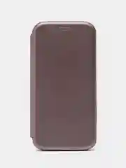 Серебряный чехол-книжка на Huawei P20 Lite 2018, Хуавей П20 Лайт 2018