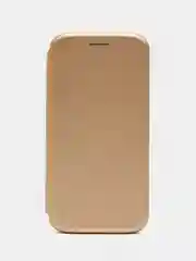 Золотой чехол-книжка на Huawei P20 Lite 2018, Хуавей П20 Лайт 2018