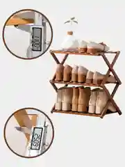 Алый полка для обуви складная, натуральные материалы