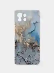 Голубой силиконовый чехол на Xiaomi Mi 11 Lite/5G NE / Сяоми Ми 11 Лайт прозрачный, с рисунком