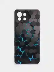 Бирюзовый силиконовый чехол на Xiaomi Mi 11 Lite/5G NE / Сяоми Ми 11 Лайт прозрачный, с рисунком