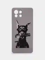 Серый силиконовый чехол на Xiaomi Mi 11 Lite/5G NE / Сяоми Ми 11 Лайт прозрачный, с рисунком