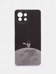 Серебряный силиконовый чехол на Xiaomi Mi 11 Lite/5G NE / Сяоми Ми 11 Лайт прозрачный, с рисунком