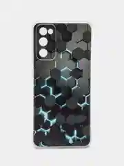 Бирюзовый силиконовый чехол на Samsung Galaxy S20 FE / Самсунг S20 FE прозрачный, с рисунком
